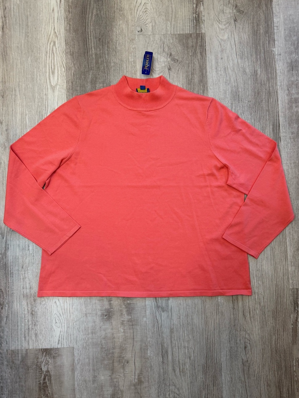 Pendleton Coral Crewneck Lightweight Silk Cotton Long Sleeve Knit Top Women’s 3X